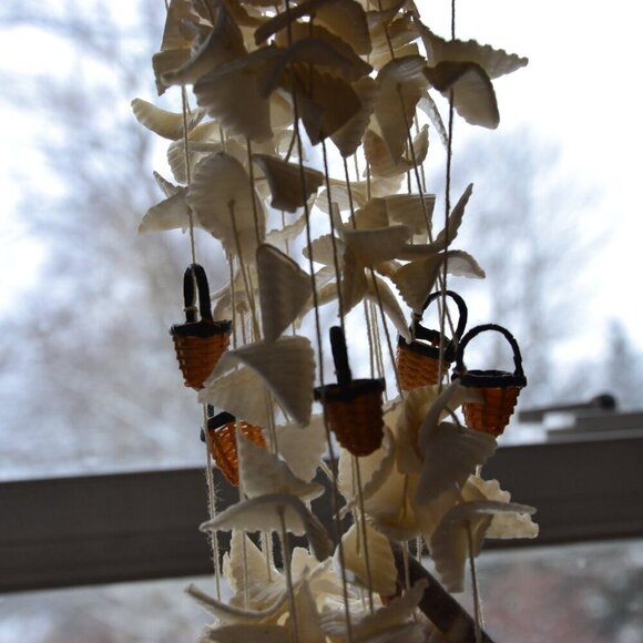 Vintage Wicker Seashell Wind Chime - Picture 5 of 8